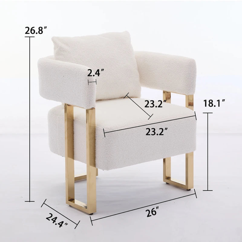 Moderní čalouněné akcentní křeslo 24,4", balení po 2 kusech