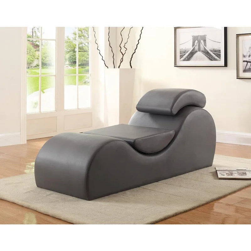 Lehátko z umělé kůže na jógu a protažení Relax Chaise