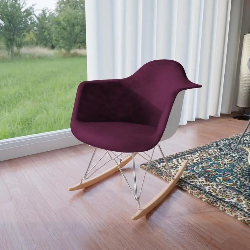 Současné moderní sametové houpací křeslo do dětského pokoje