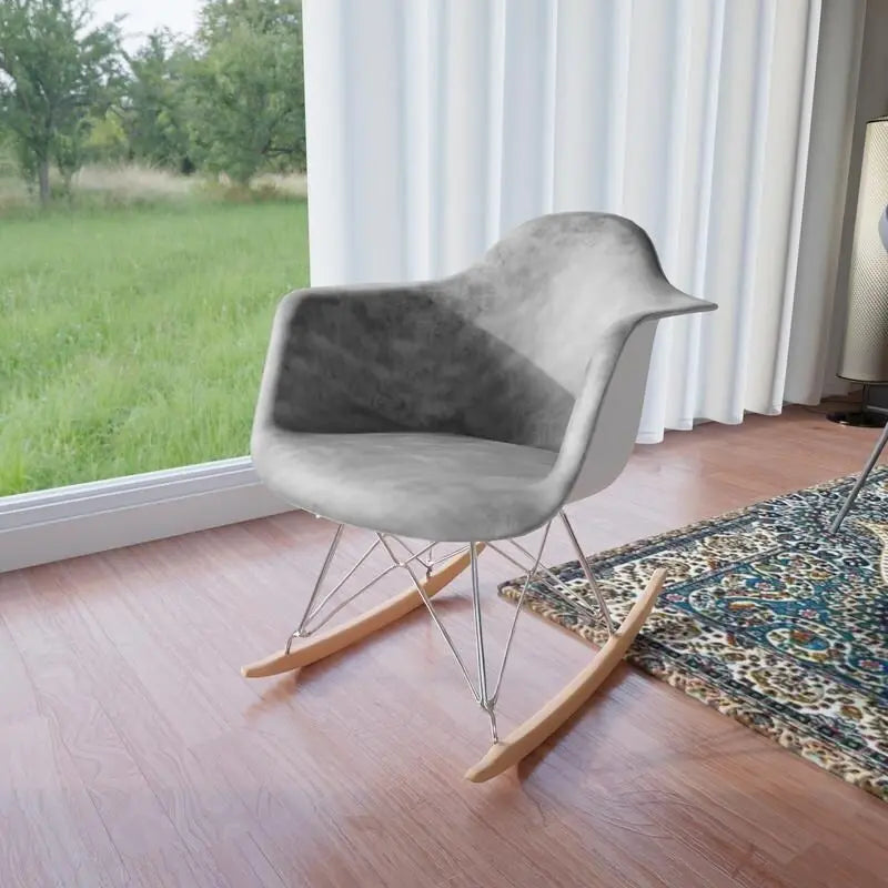 Současné moderní sametové houpací křeslo do dětského pokoje