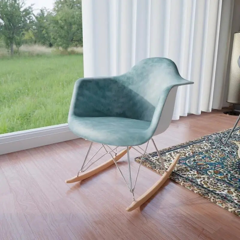 Současné moderní sametové houpací křeslo do dětského pokoje