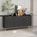 Komoda Mid-Century Modern se zlatými nohami, 5zásuvková skříňka z MDF