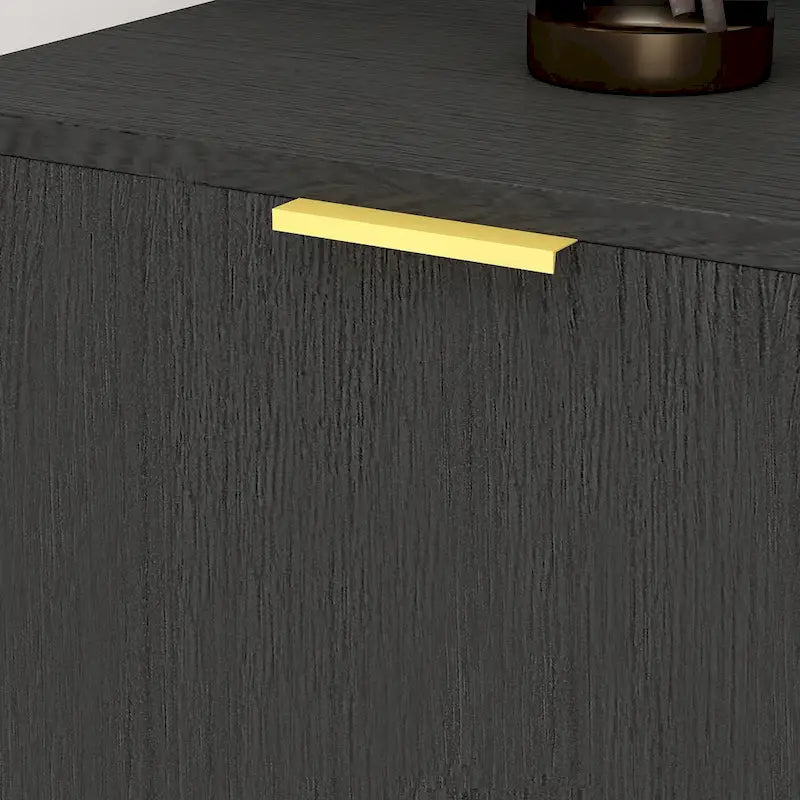 Komoda Mid-Century Modern se zlatými nohami, 5zásuvková skříňka z MDF