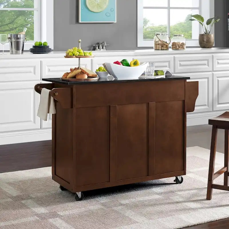 Kuchyňský vozík s deskou z černé žuly – 18h x 51,5š x 35,25v