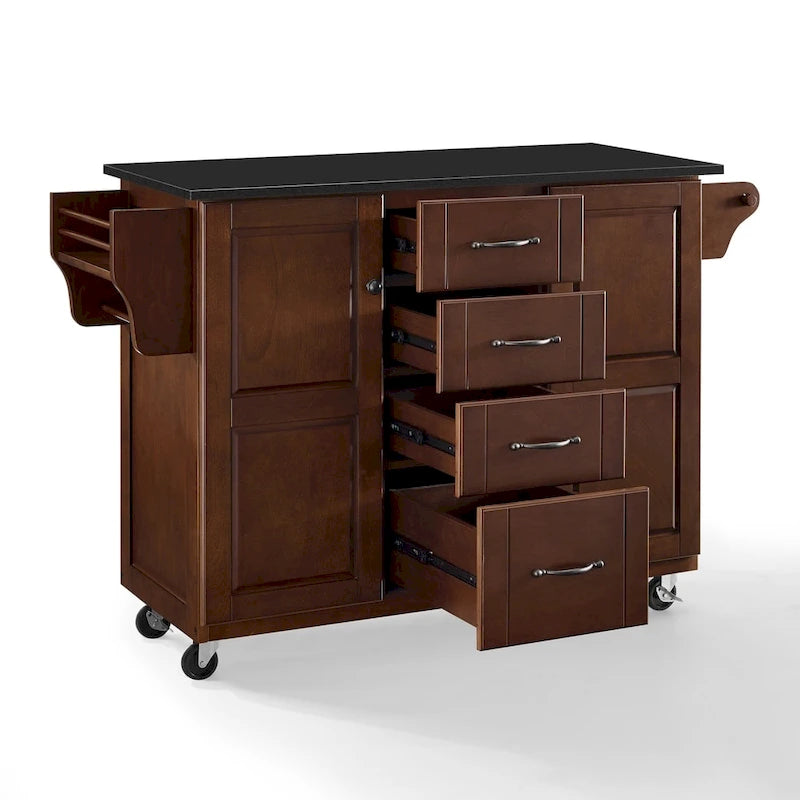 Kuchyňský vozík s deskou z černé žuly – 18h x 51,5š x 35,25v