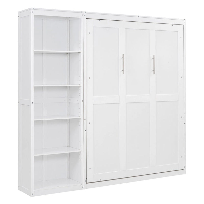 Plnohodnotná sklopná postel (Murphy Bed) s bočními policemi a úložným rámem