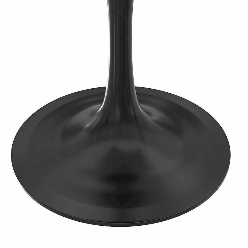Čtvercový jídelní stůl s pryskyřičnou deskou a bílou ocelovou podnoží